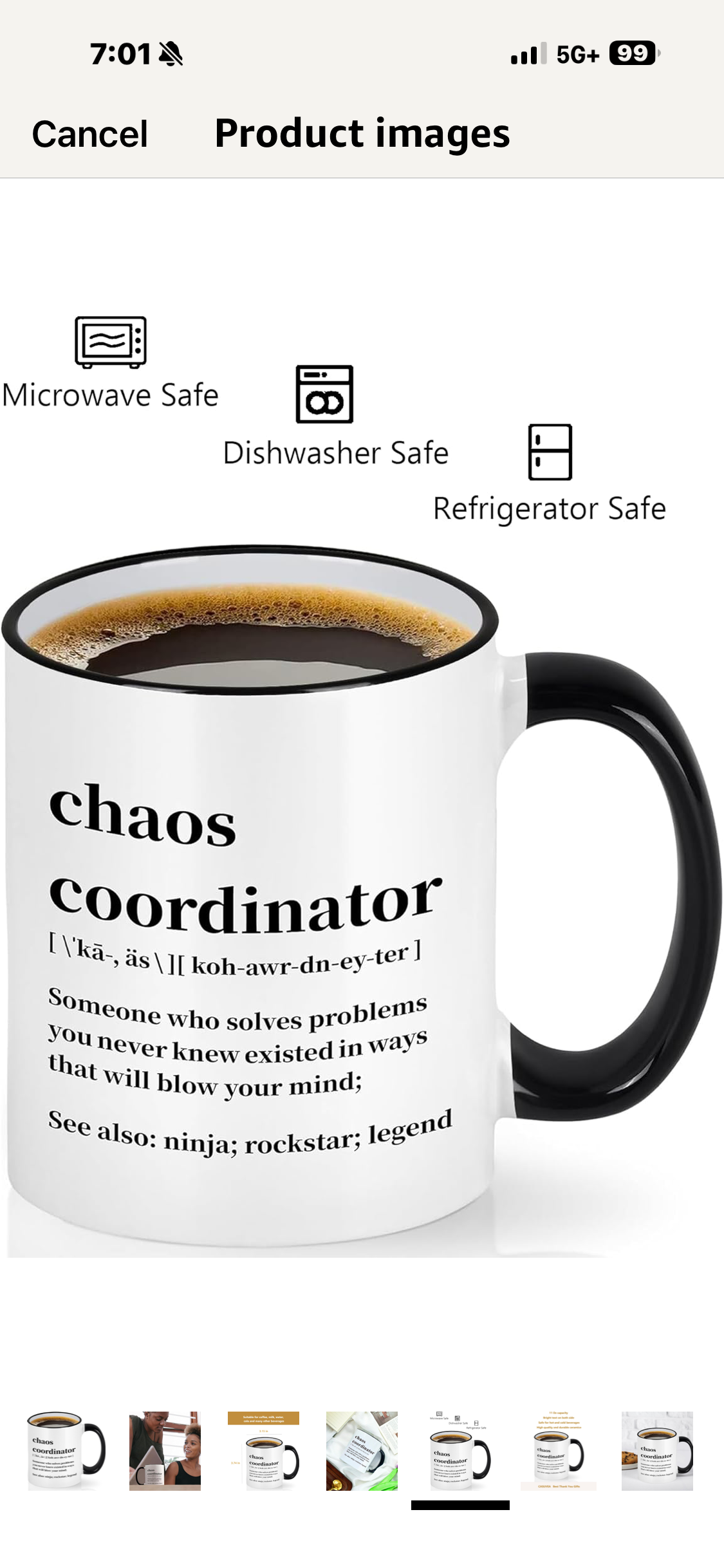 White mug with Chaos Coordinator dictionary definition design